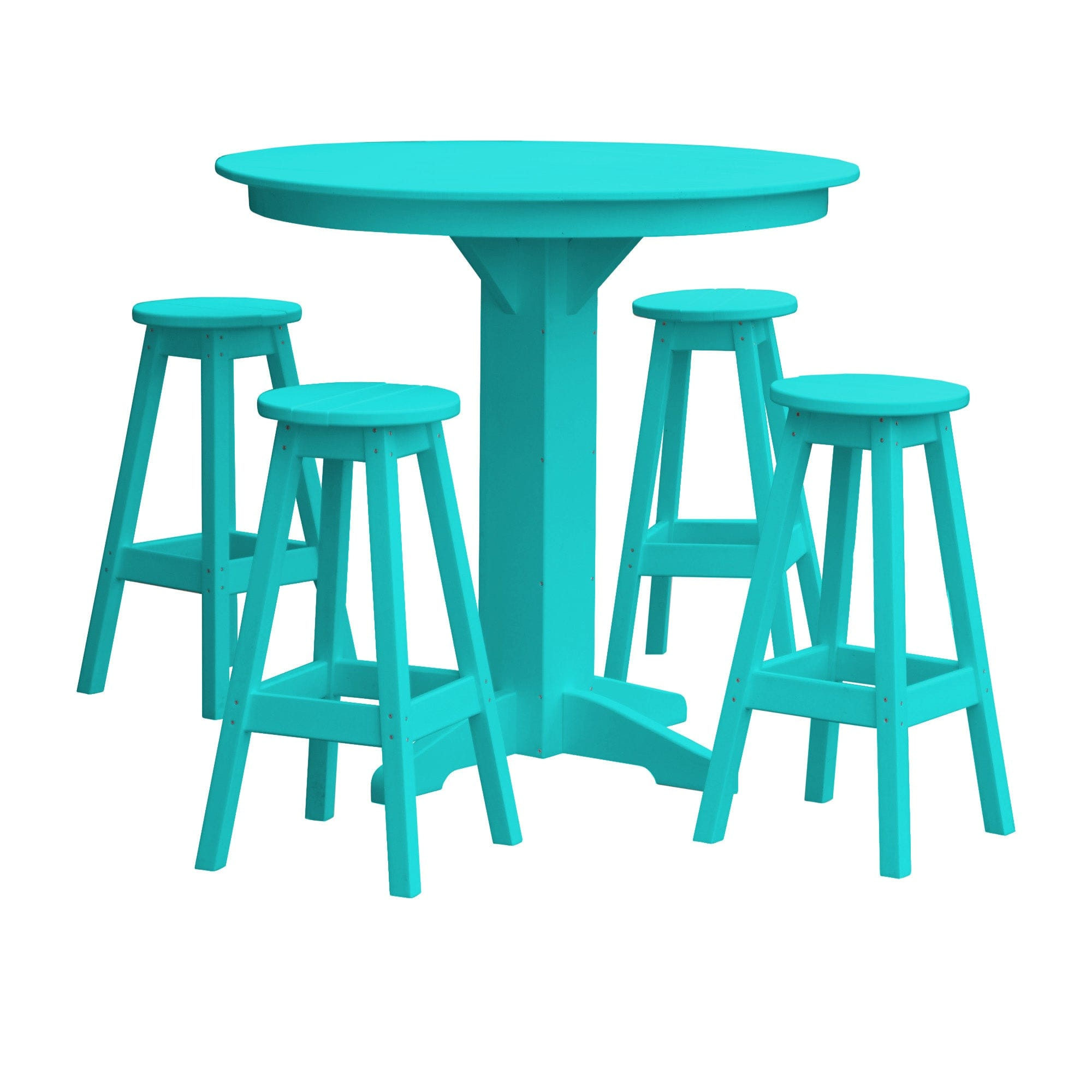 Keystone Amish Co. Poly Composite Sierra 5-Piece Bar Set with Round Table