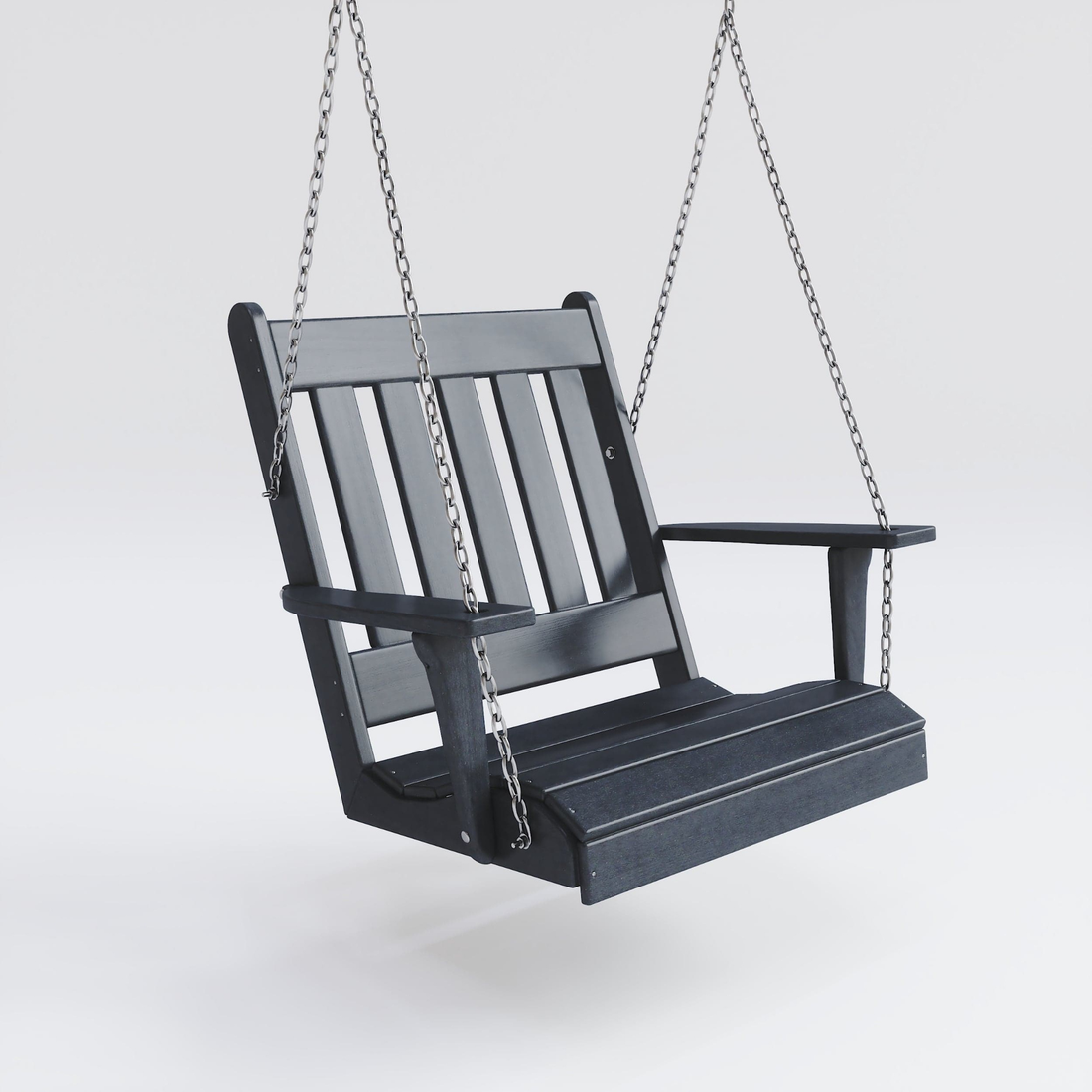 Keystone Amish Co. Franklin English Recycled Plastic Swing Chair, Dark Grey