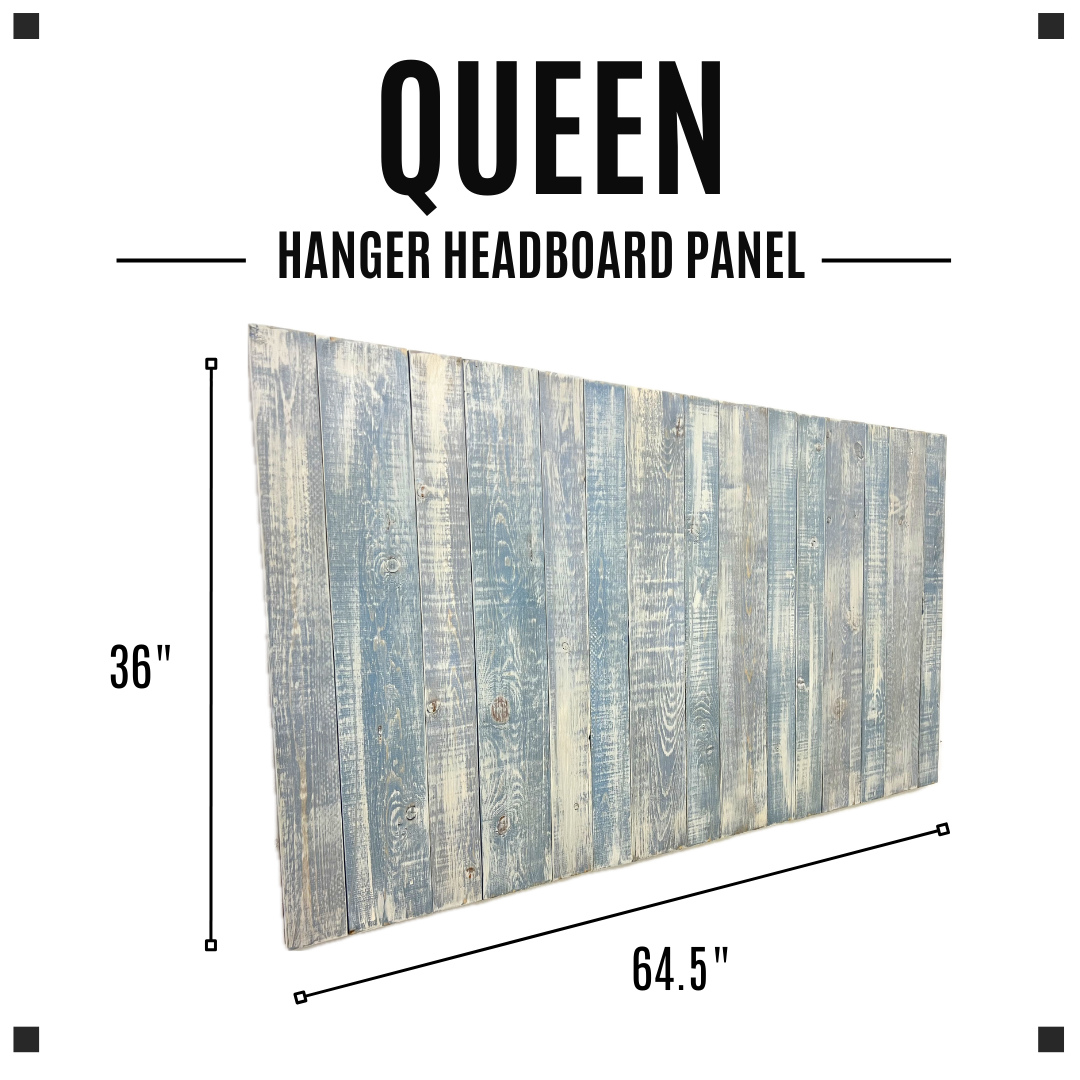 Keystone Amish Co. Distressed Blue Solid Wood Headboard