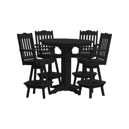 Keystone Amish Co. York 5-Piece Poly Bar Dining Set with Round Table