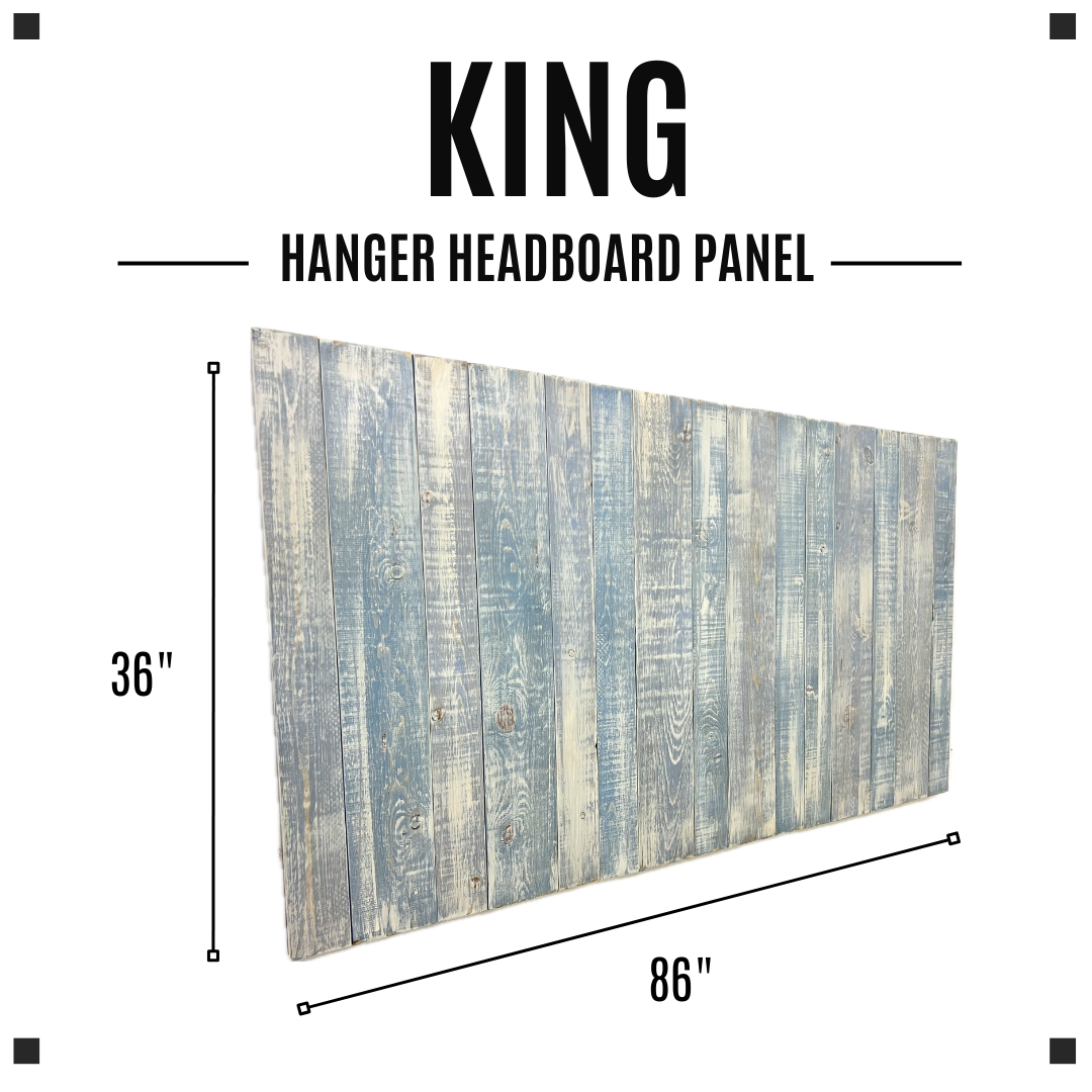 Keystone Amish Co. Distressed Blue Solid Wood Headboard