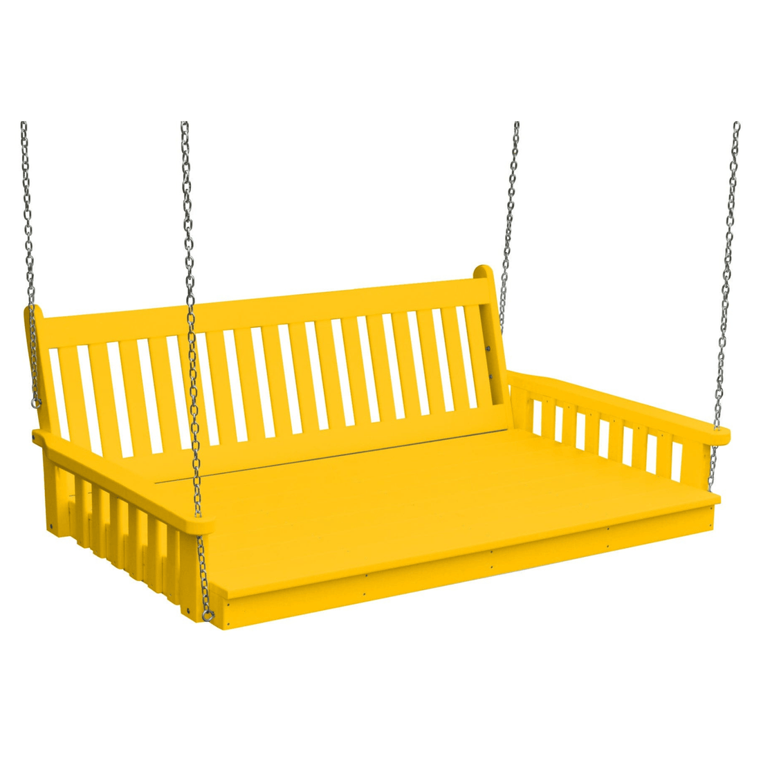 Keystone Amish Co. Twin Franklin Recycled Plastic Swing Bed, Lemon Yellow