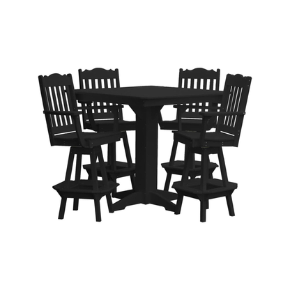 Keystone Amish Co. York 5-Piece Poly Bar Dining Set with Square Table
