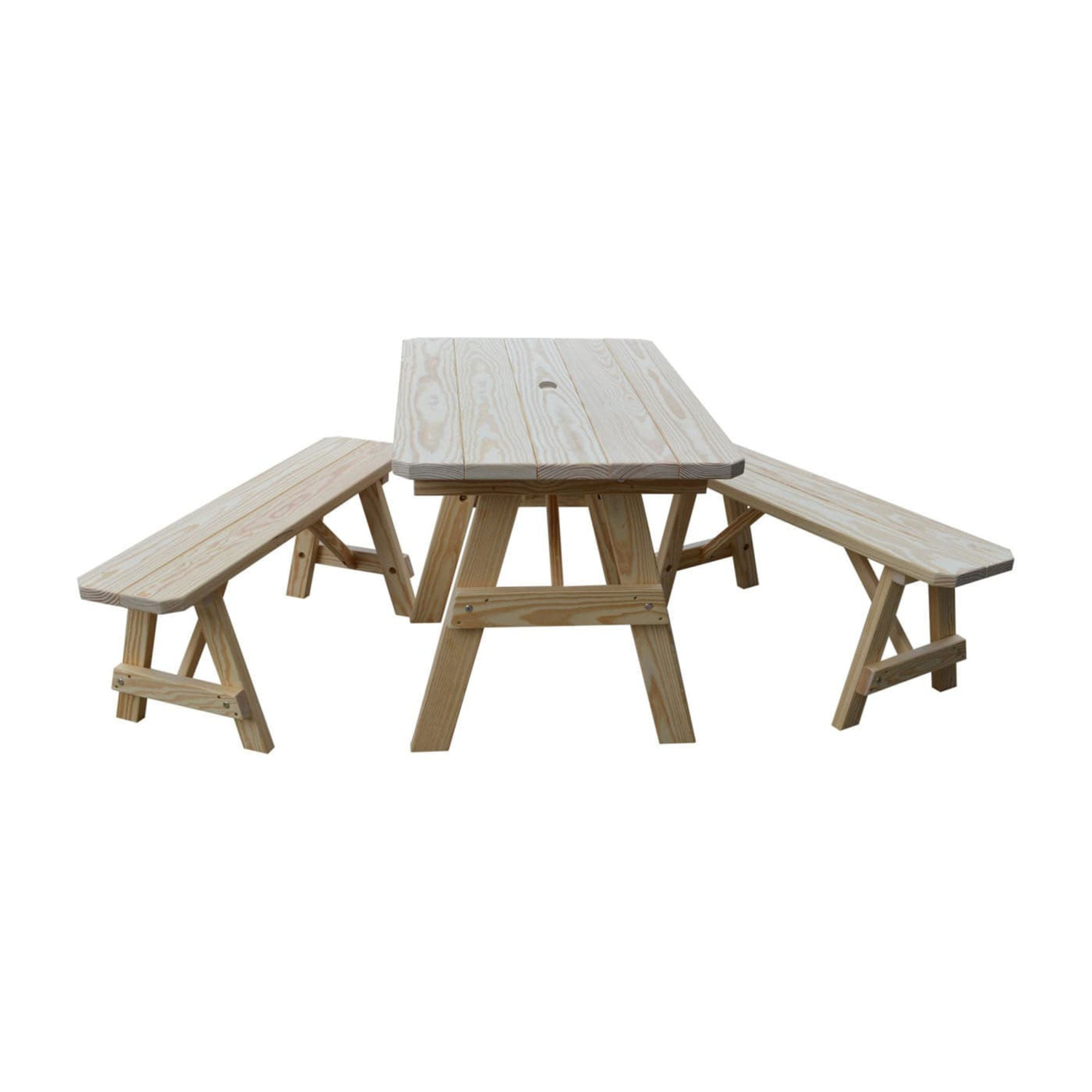 Keystone Amish Co. Pine Traditional Outdoor Dining Set with Benches