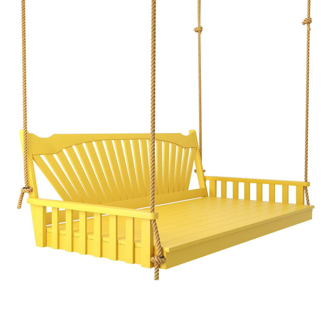 Keystone Amish Co. 6 Foot Sunburst Porch Swing Bed, Canary Yellow Paint
