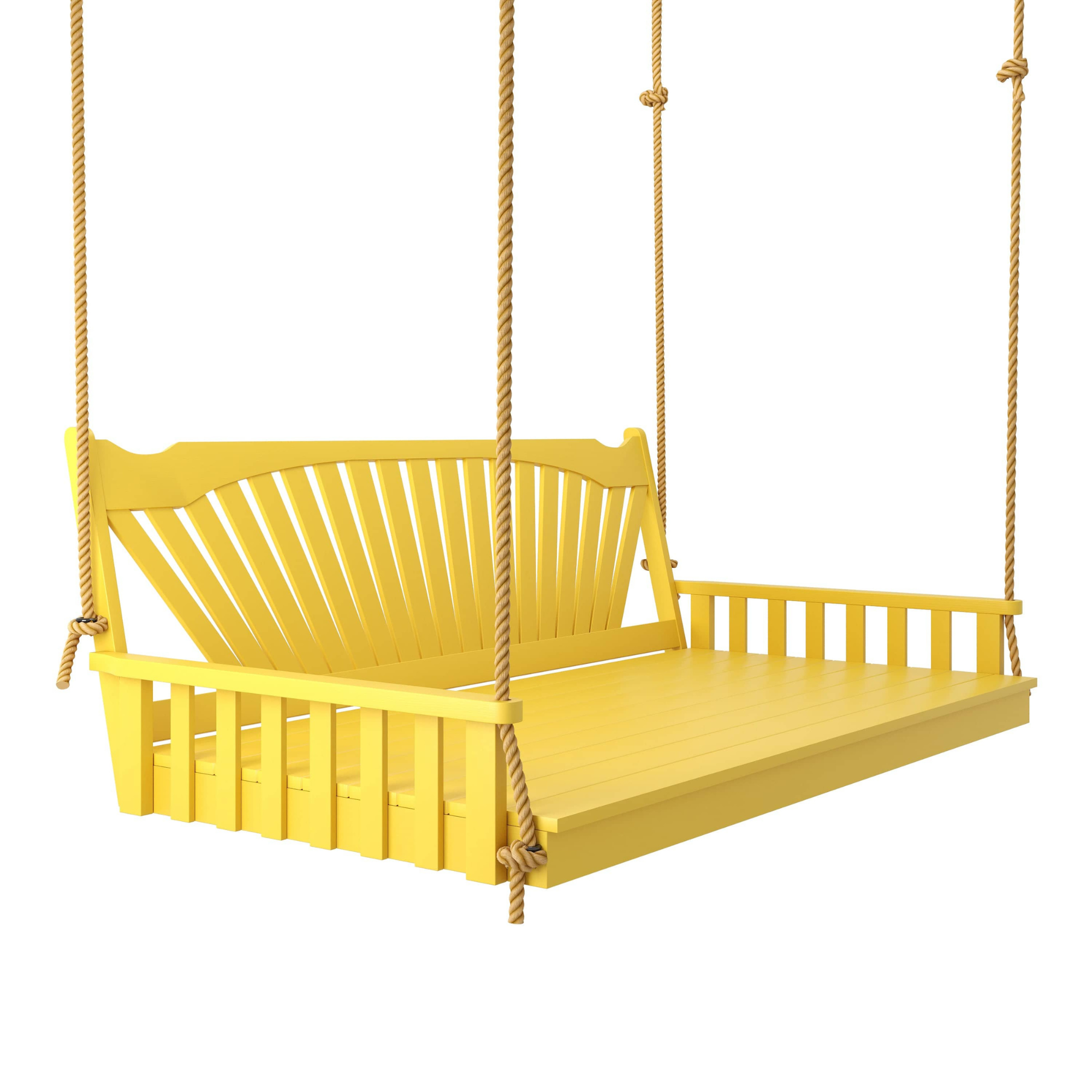 Keystone Amish Co. 4 Foot Sunburst Porch Swing Bed, Canary Yellow Paint