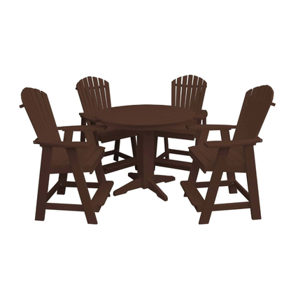 Keystone Amish Co. Sunburst 5-Piece Counter Height Poly Round Dining Set