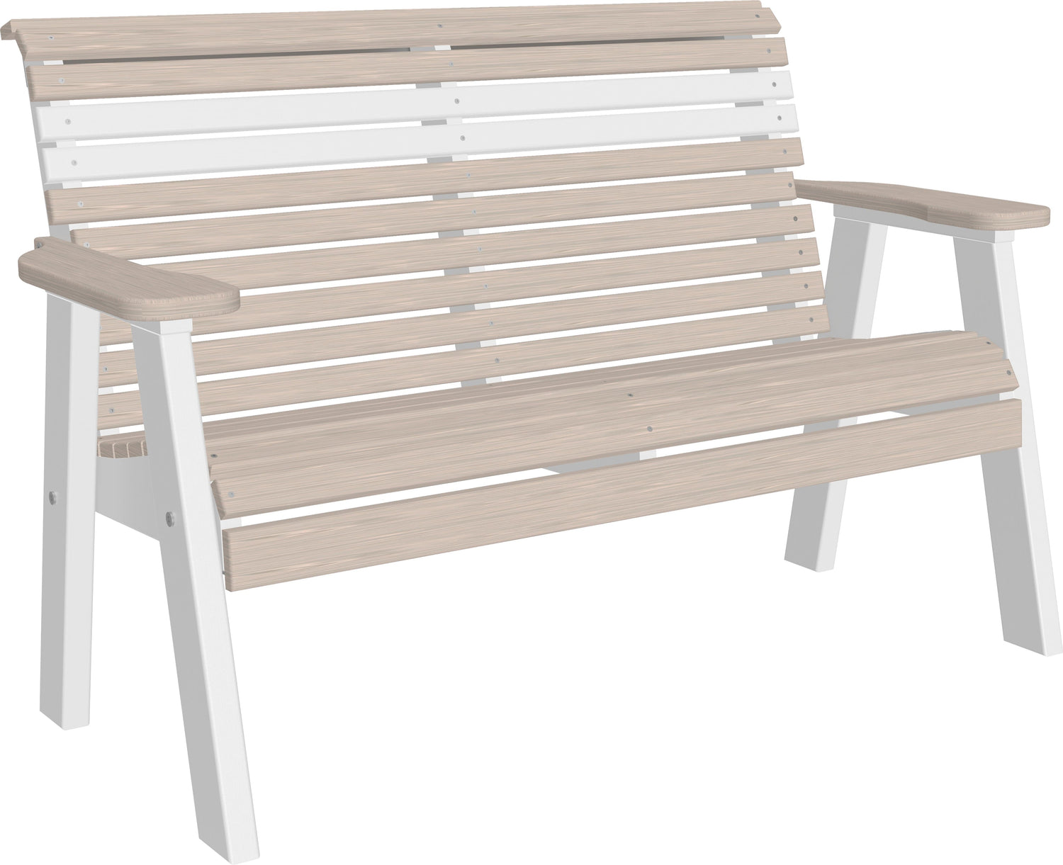 LuxCraft Poly Composite 4-Foot Rollback Outdoor Bench