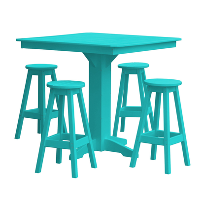 Keystone Amish Co. Sierra 5-Piece Poly Bar Stool Dining Set