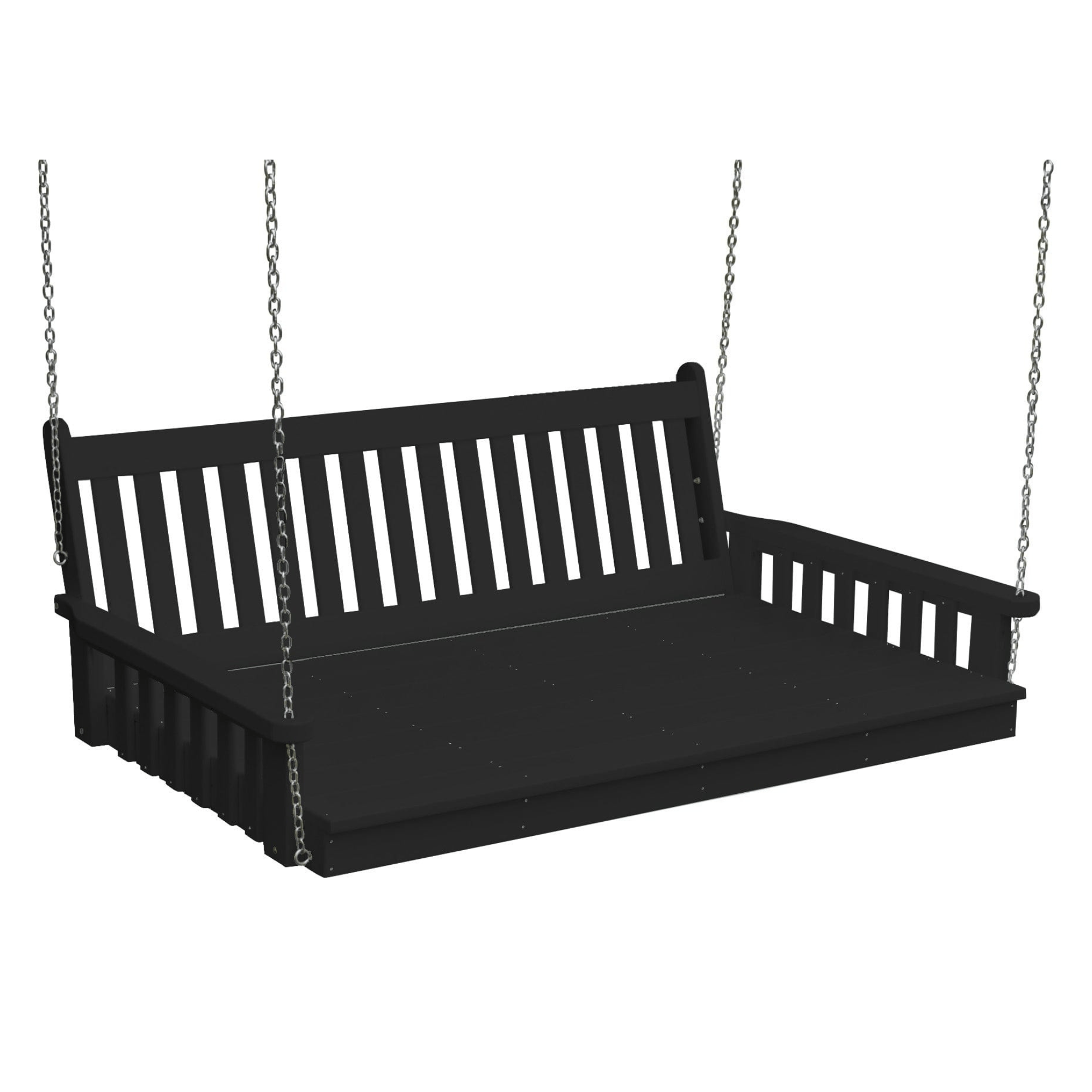 Keystone Amish Co. 4 Foot Franklin Recycled Plastic Swing Bed, Black