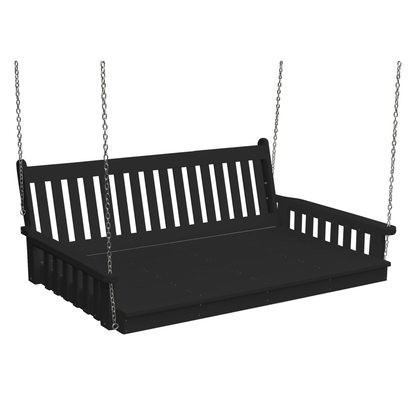 Keystone Amish Co. 4 Foot Franklin Recycled Plastic Swing Bed, Black