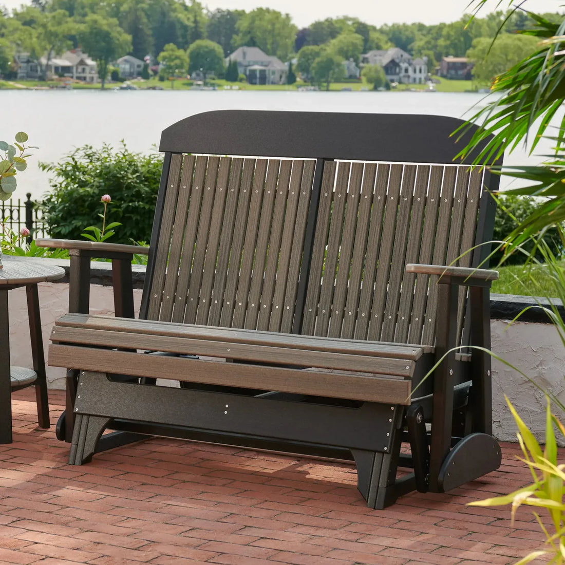 4 Foot Classic Poly Glider in Coastal Gray and Black