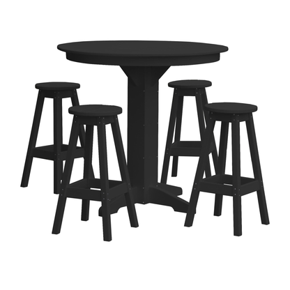 Keystone Amish Co. Poly Composite Sierra 5-Piece Bar Set with Round Table