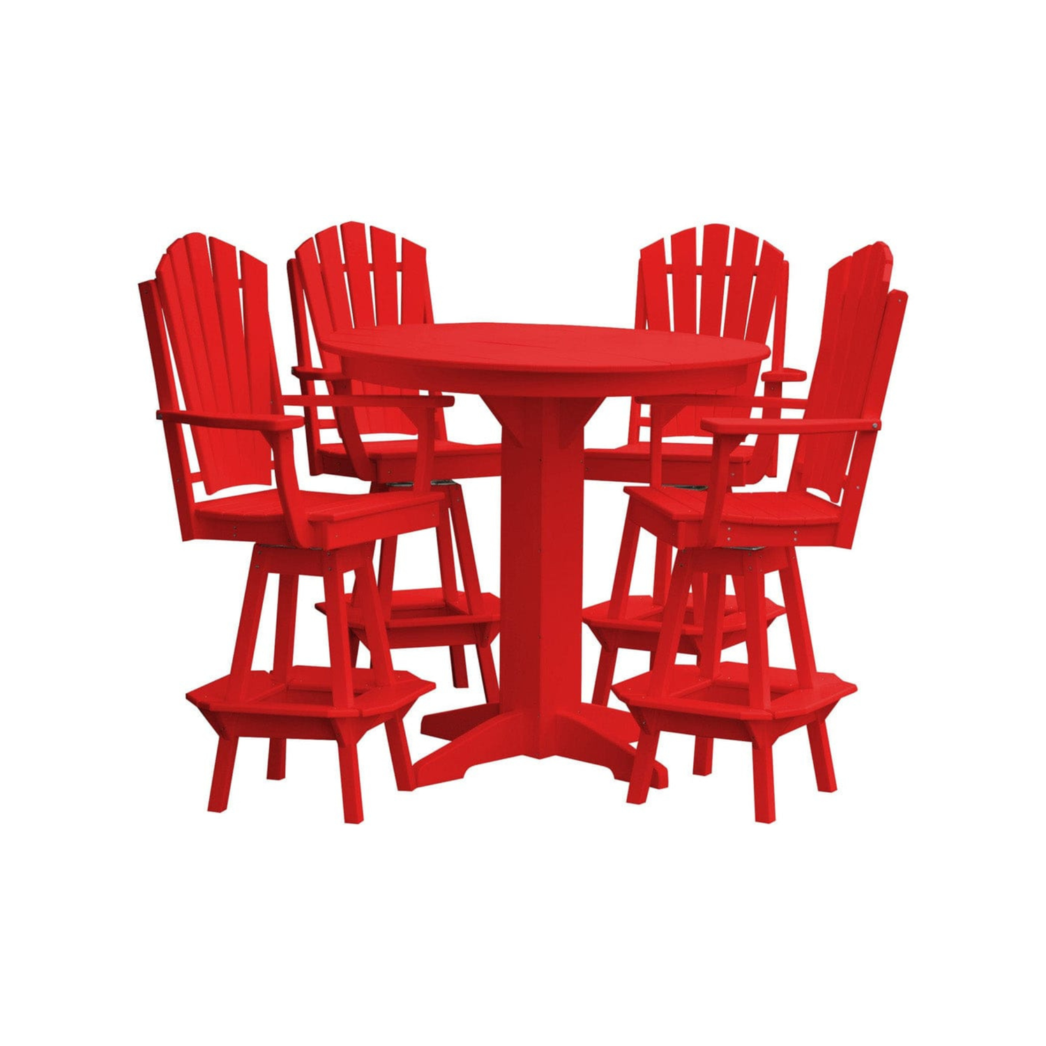 Keystone Amish Co. Sunburst 5-Piece Poly Bar Dining Set with Round Table