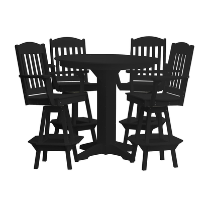Keystone Amish Co. Classic 5-Piece Poly Round Bar-Height Dining Set
