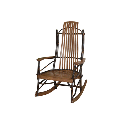 Keystone Amish Co. Hickory 9-Slat Rustic Wooden Rocking Chair