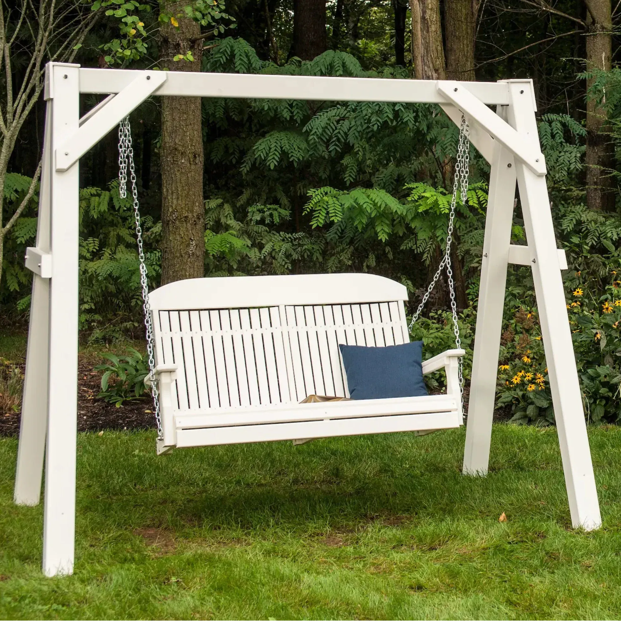 4 Foot Classic Poly Swing in White on White