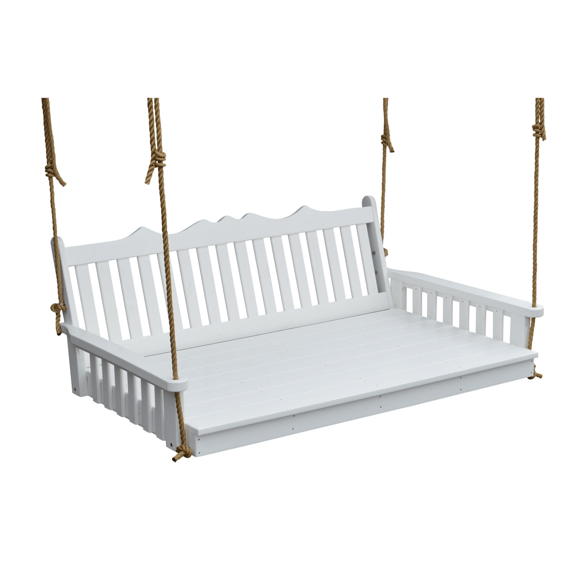 Keystone Amish Co. 4 Foot York Recycled Plastic Swing Bed, Bright White