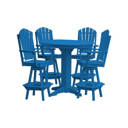 Keystone Amish Co. Sunburst 5-Piece Poly Bar Dining Set with Round Table