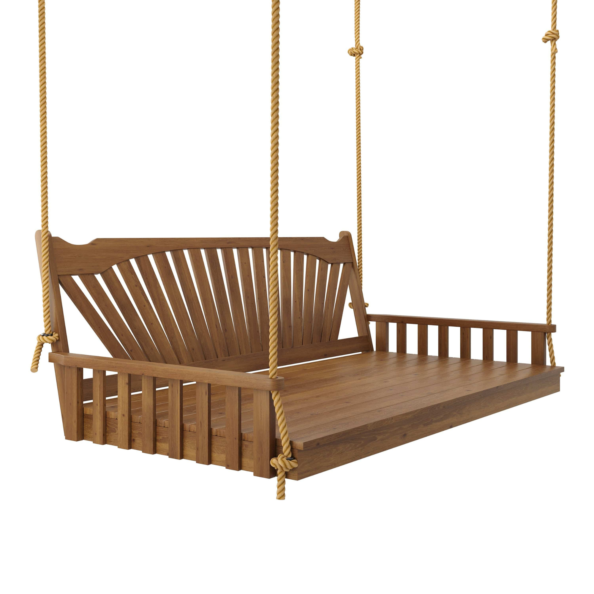Keystone Amish Co. 4 Foot Sunburst Red Cedar Swing Bed, Mushroom Stain