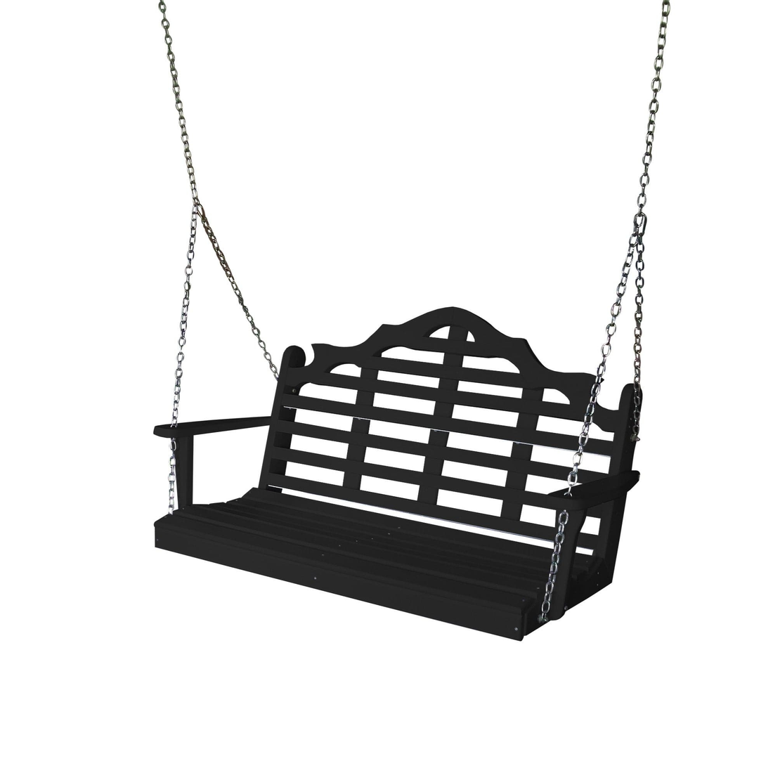 Keystone Amish Co. 5 Foot Milan Recycled Plastic Porch Swing, Black