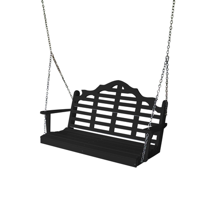 Keystone Amish Co. 5 Foot Milan Recycled Plastic Porch Swing, Black