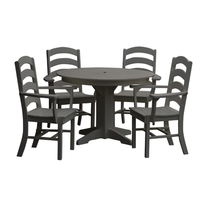 Keystone Amish Co. Josie 5-Piece Poly Outdoor Dining Set with Round Table