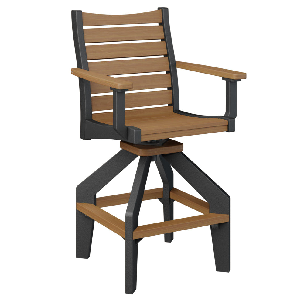 Berlin Gardens Bristol Outdoor Poly Lumber Swivel Bar Chair