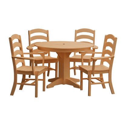 Keystone Amish Co. Josie 5-Piece Poly Outdoor Dining Set with Round Table