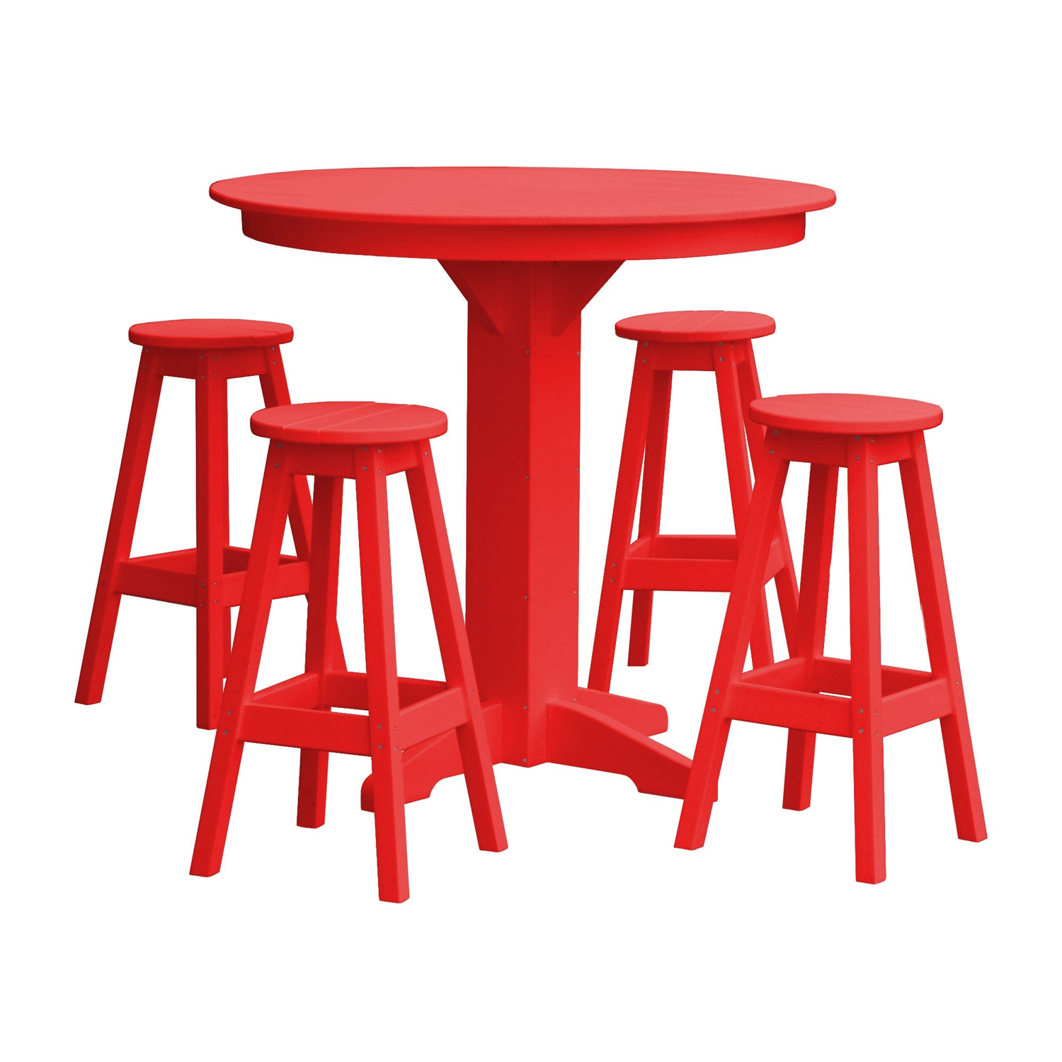 Keystone Amish Co. Poly Composite Sierra 5-Piece Bar Set with Round Table