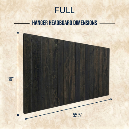 Keystone Amish Co. Rustic Black Stain Solid Wood Headboard
