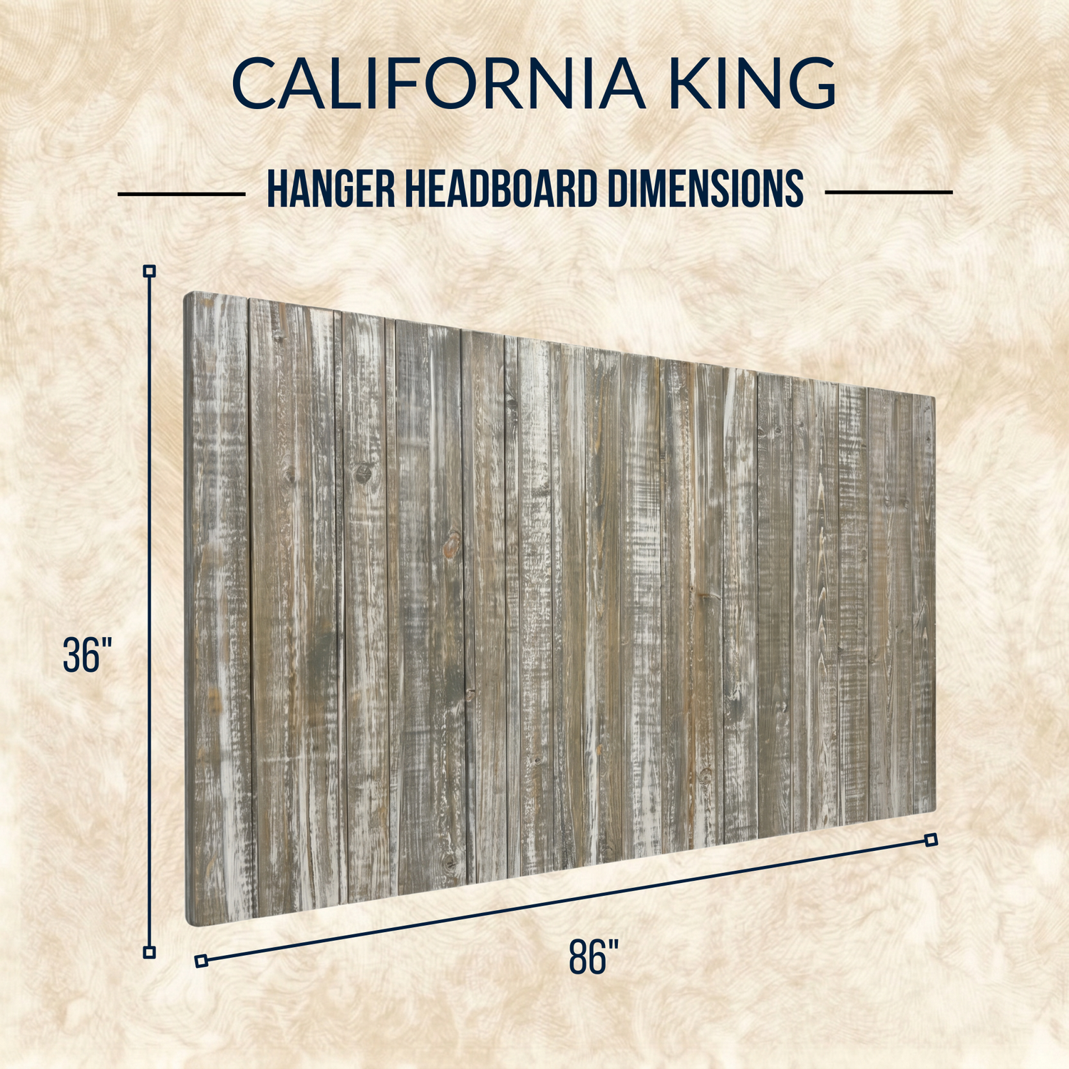Keystone Amish Co. Graywash Solid Wood Headboard