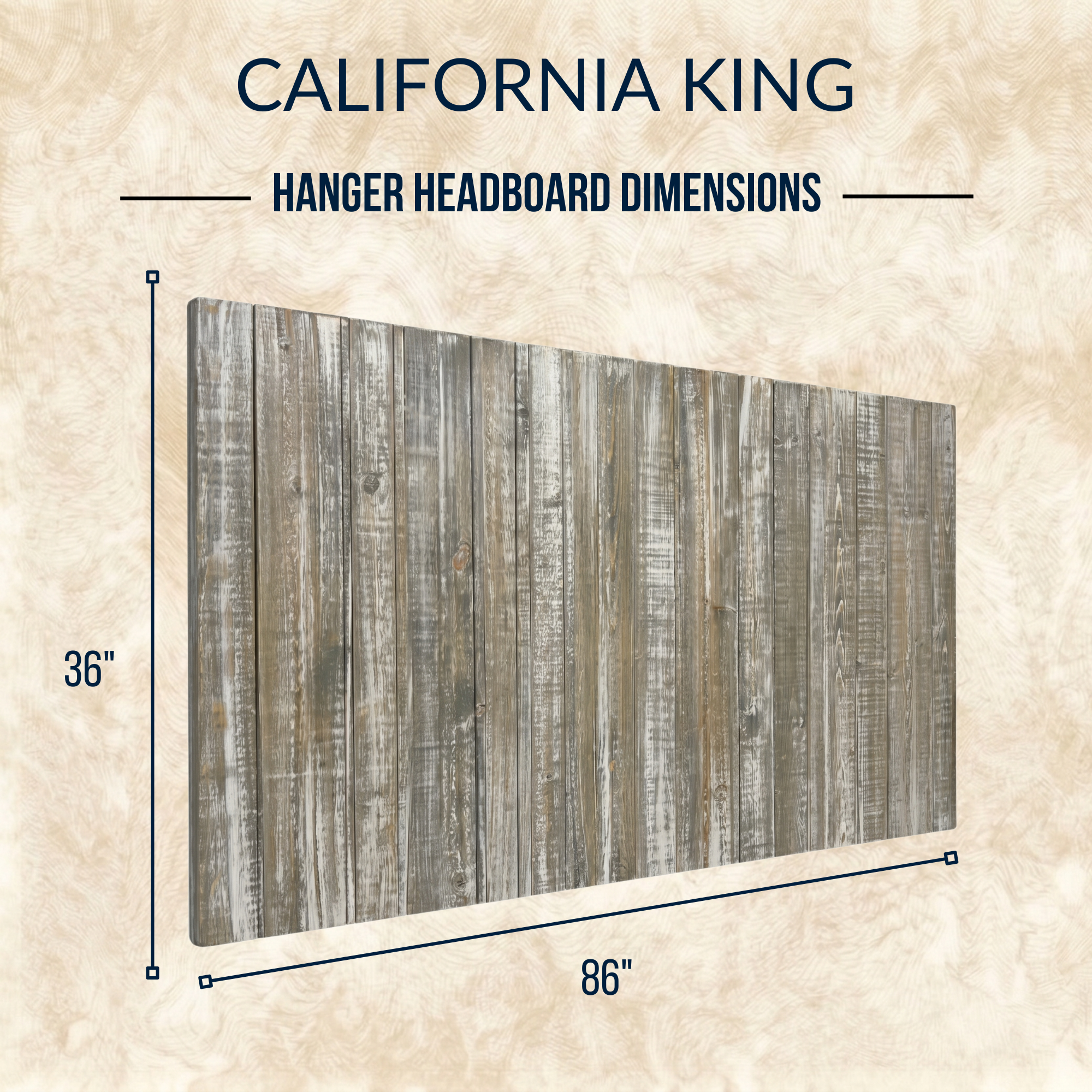Keystone Amish Co. Graywash Solid Wood Headboard