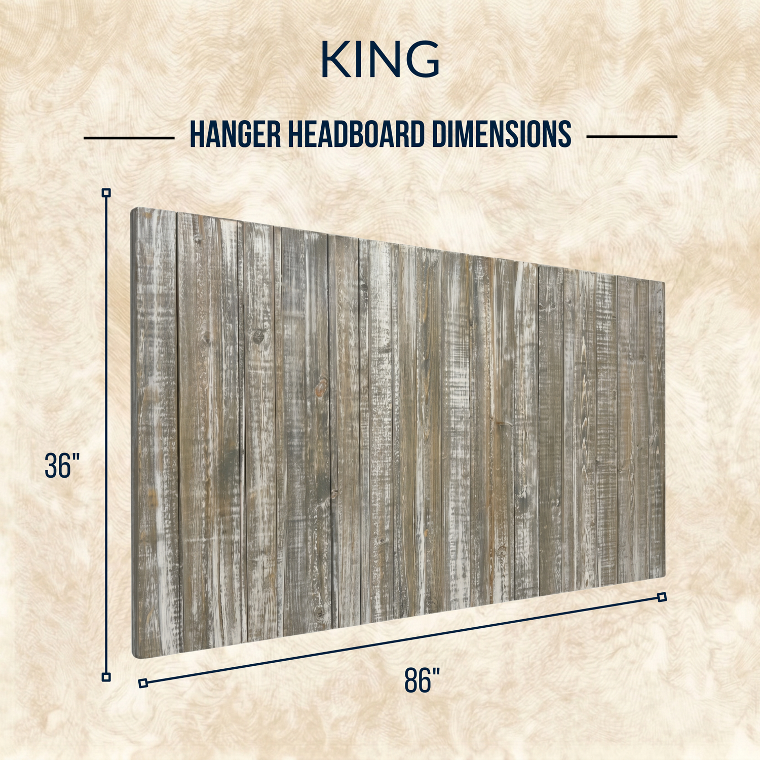Keystone Amish Co. Graywash Solid Wood Headboard
