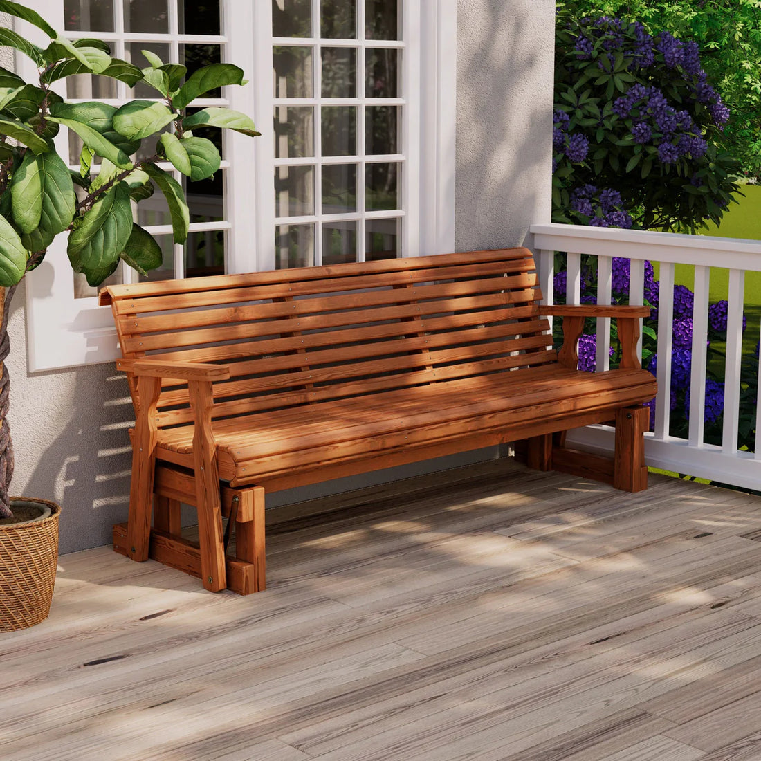 Amish Casual Heavy Duty Roll Back 6 Foot Treated Porch Glider