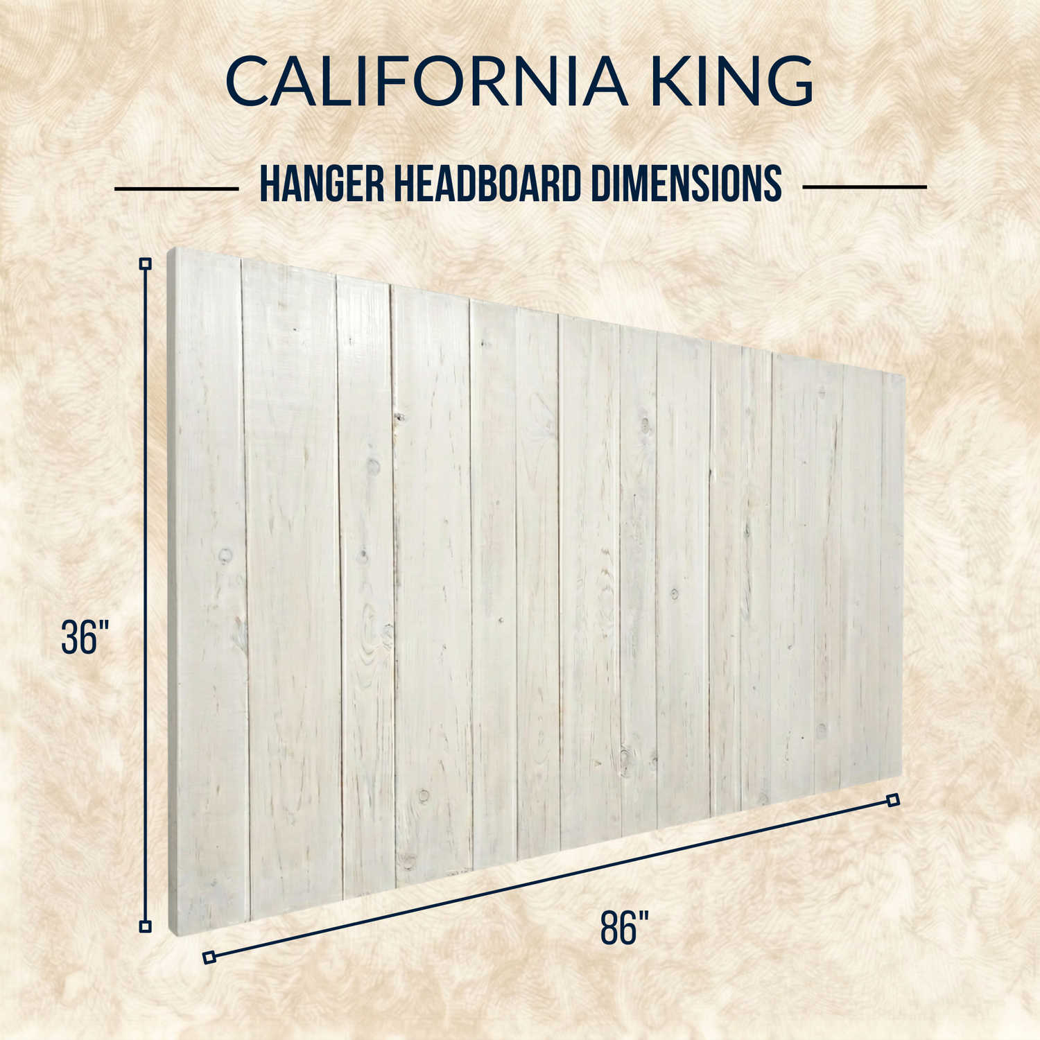 Keystone Amish Co. Whitewash Solid Wood Headboard