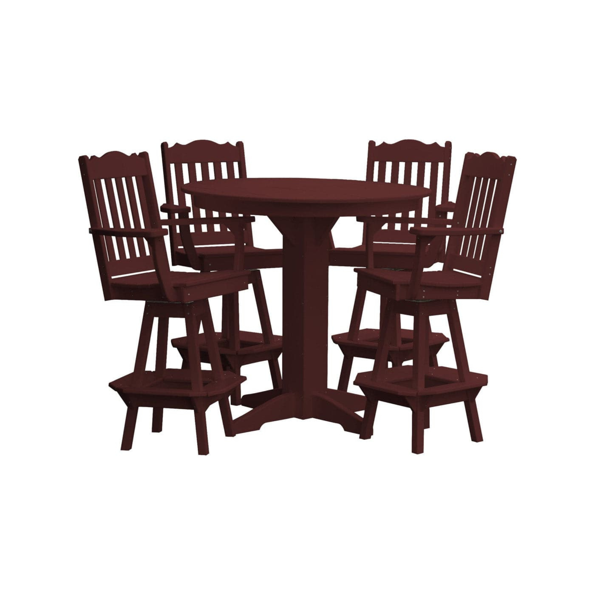 Keystone Amish Co. York 5-Piece Poly Bar Dining Set with Round Table