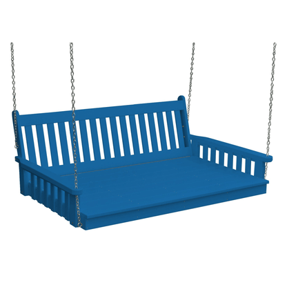Keystone Amish Co. 4 Foot Franklin Recycled Plastic Swing Bed, Blue