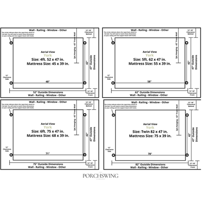 Keystone Amish Co. 4 Foot York Red Cedar Swing Bed, Natural Stain