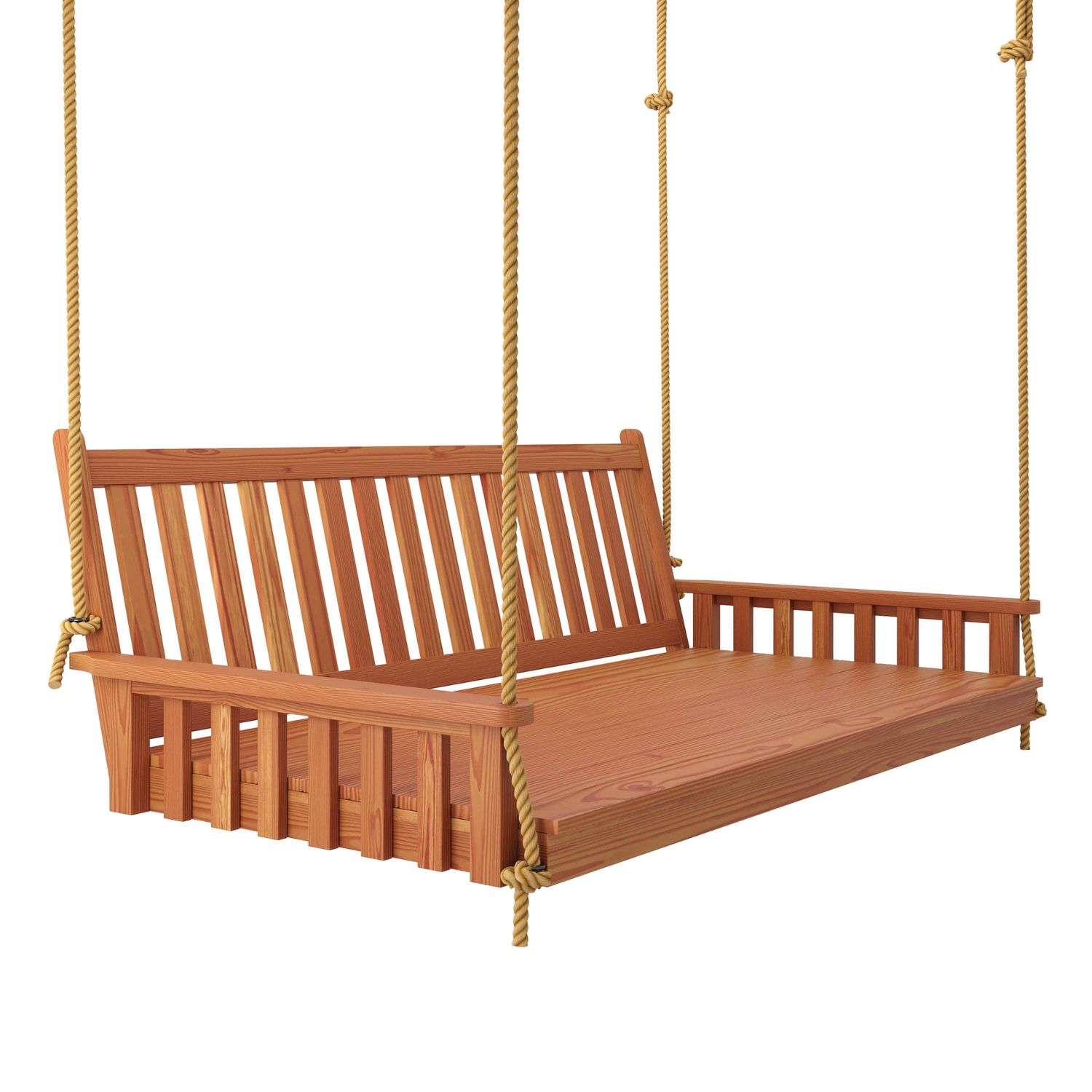 Keystone Amish Co. 6 Foot Franklin Porch Swing Bed, Cedar Stain
