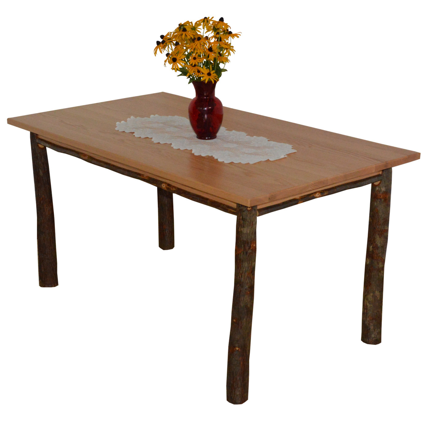 Keystone Amish Co. Hickory Rustic Wood Dining Table