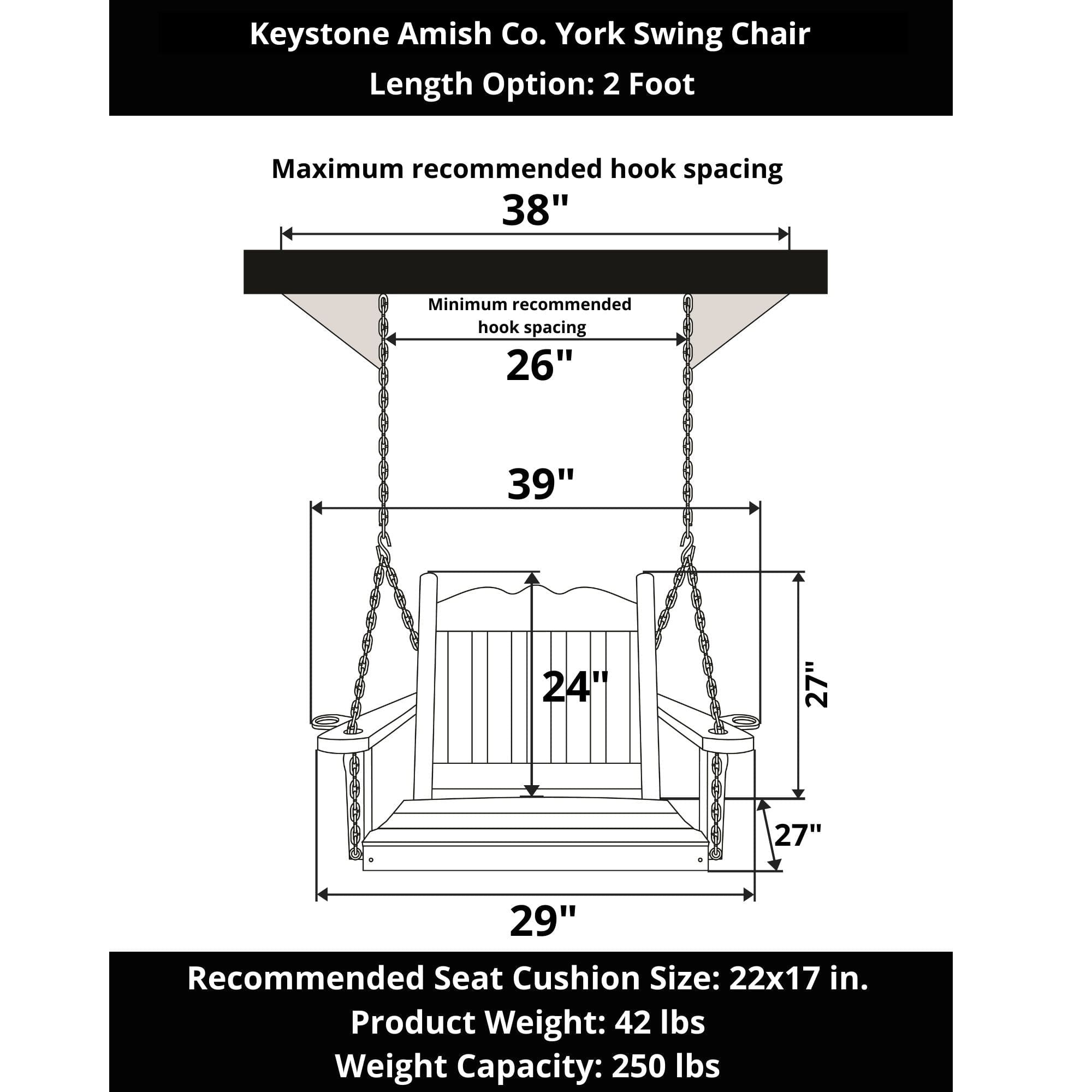 Keystone Amish Co. York Swing Chair, Black