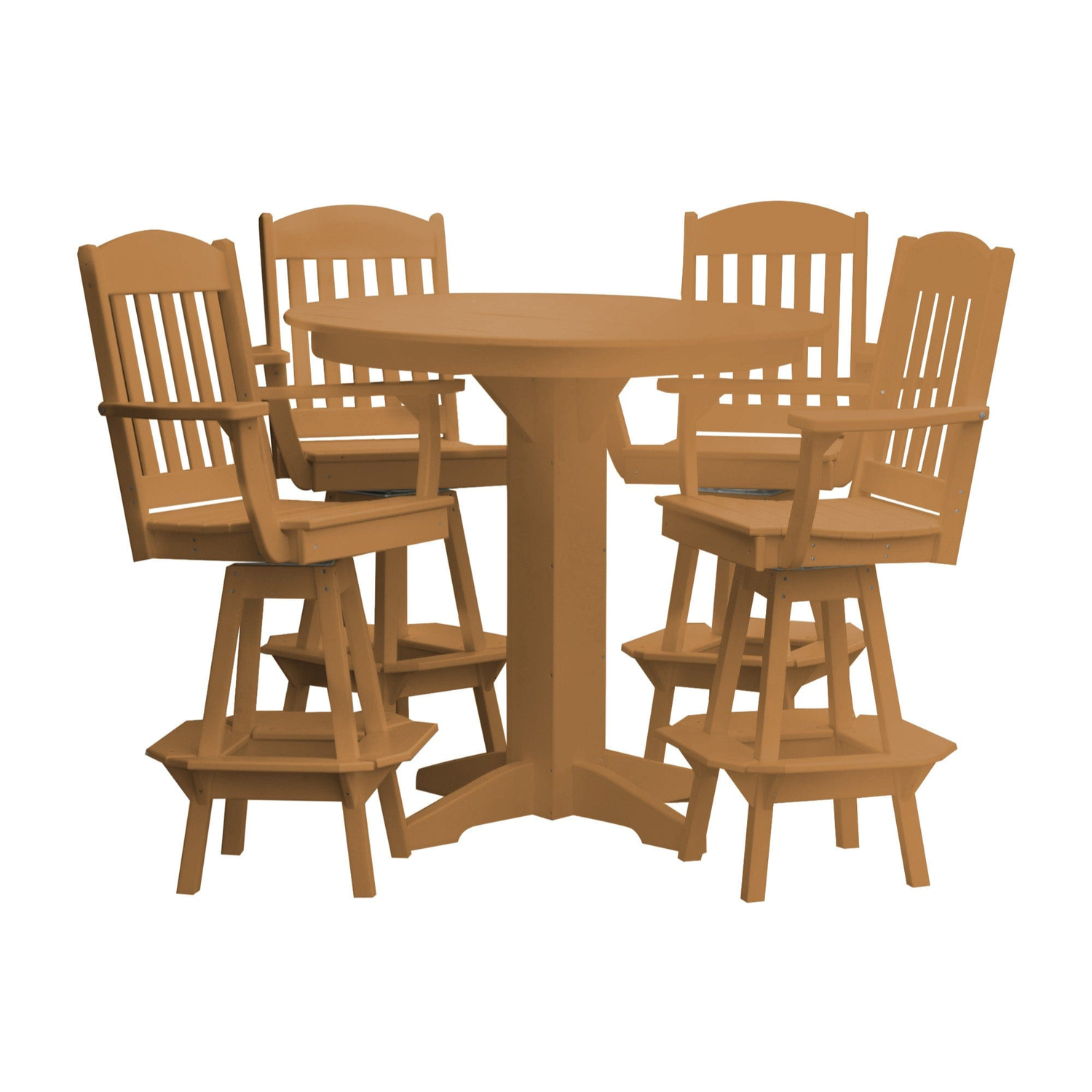 Keystone Amish Co. Classic 5-Piece Poly Round Bar-Height Dining Set