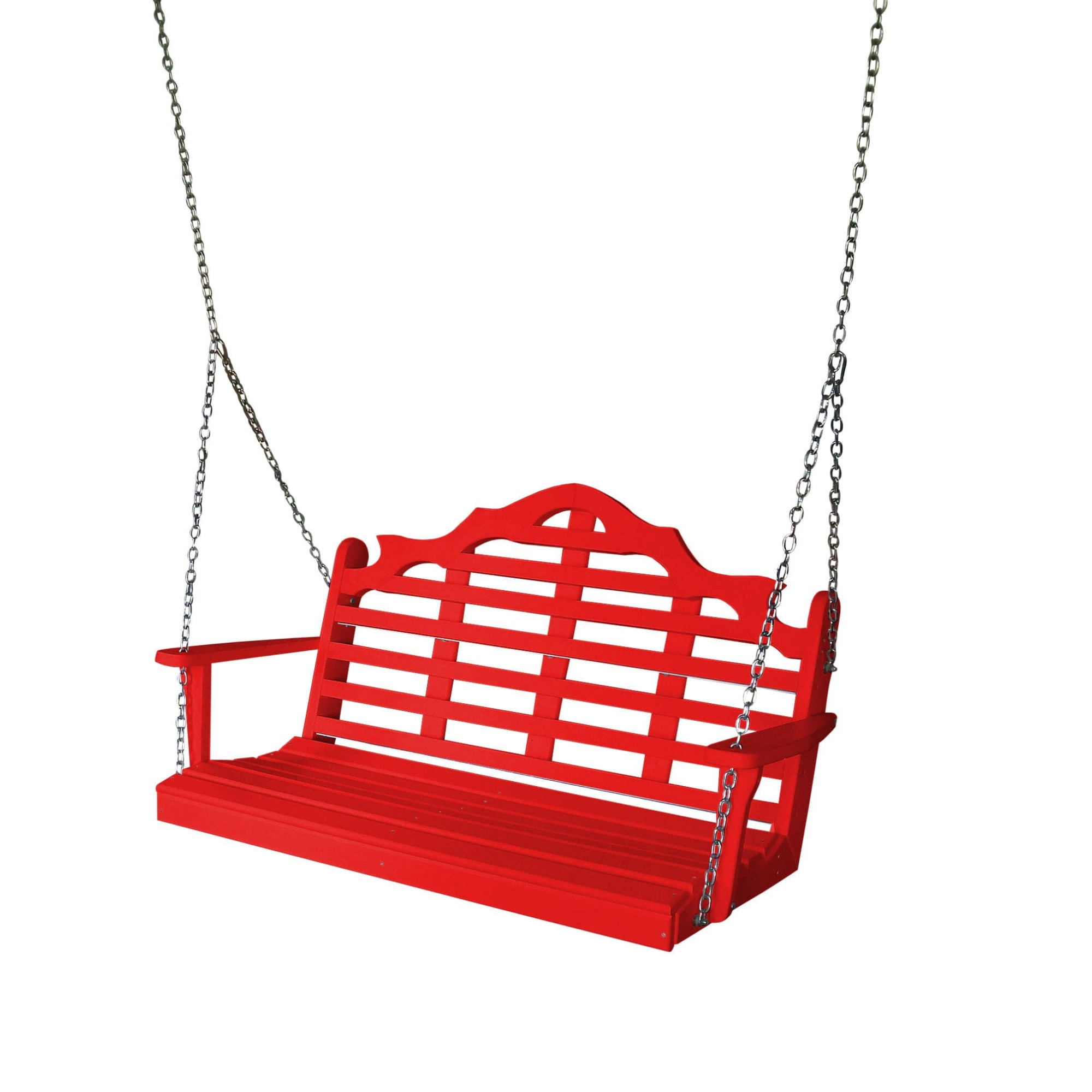 Keystone Amish Co. 5 Foot Milan Recycled Plastic Porch Swing, Bright Red