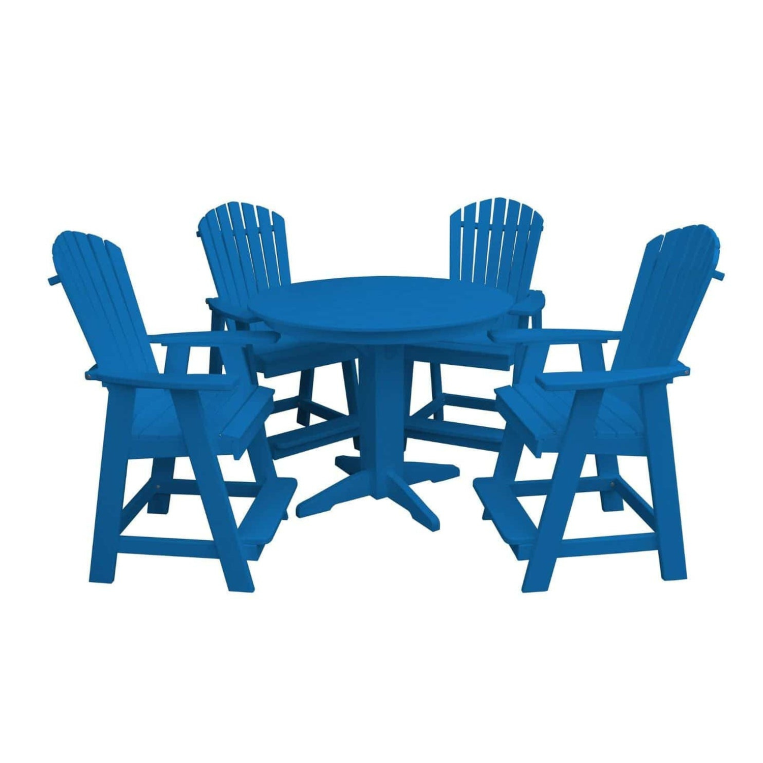 Keystone Amish Co. Sunburst 5-Piece Counter Height Poly Round Dining Set