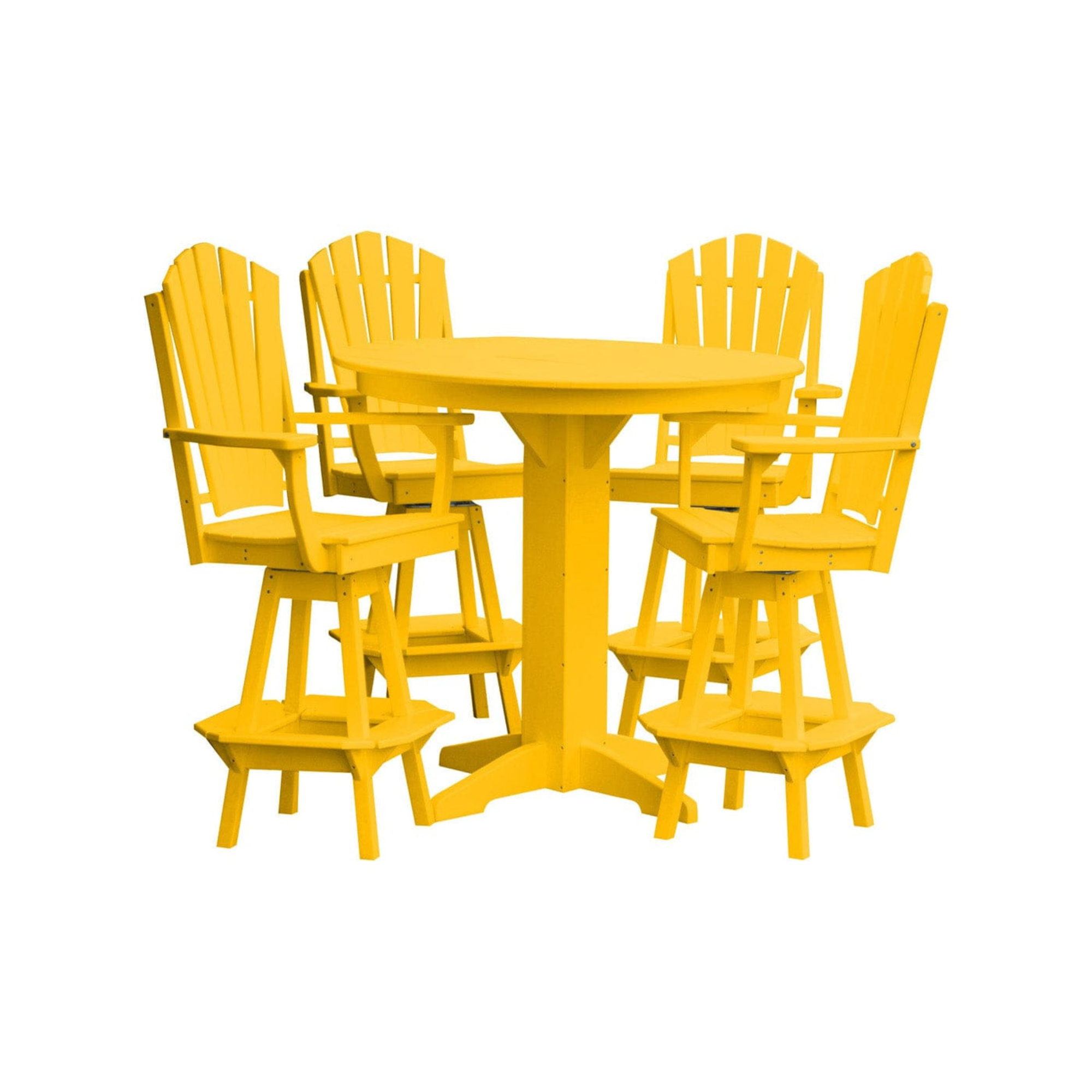 Keystone Amish Co. Sunburst 5-Piece Poly Bar Dining Set with Round Table