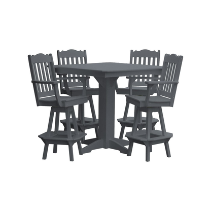 Keystone Amish Co. York 5-Piece Poly Bar Dining Set with Square Table