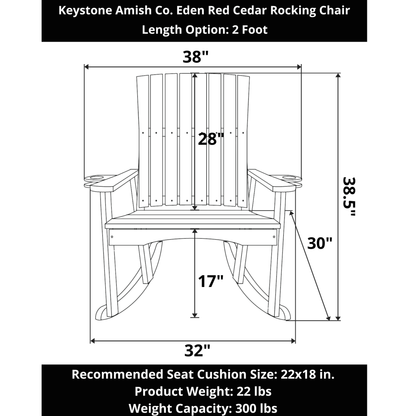 Keystone Amish Co. Eden Red Cedar Rocking Chair