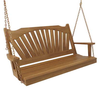 Keystone Amish Co. 4 Foot Sunburst Red Cedar Porch Swing With Cupholders