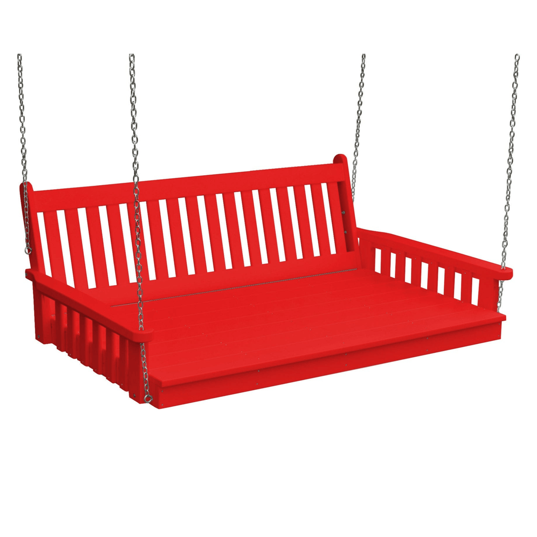 Keystone Amish Co. Twin Franklin Recycled Plastic Swing Bed, Bright Red